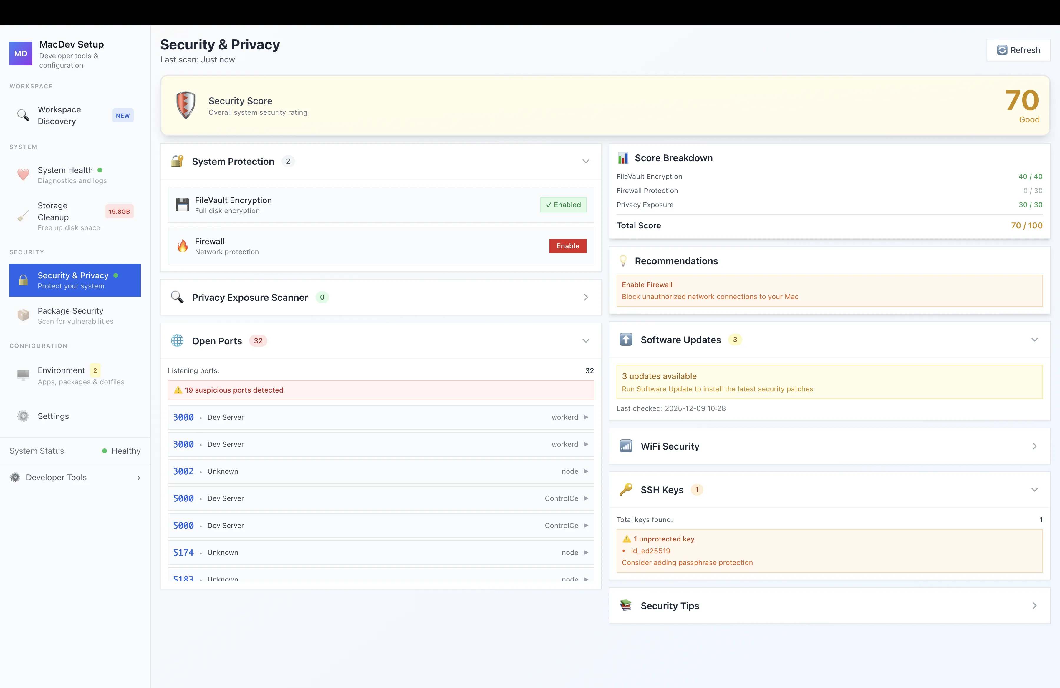 Security & Privacy - Comprehensive security scanning