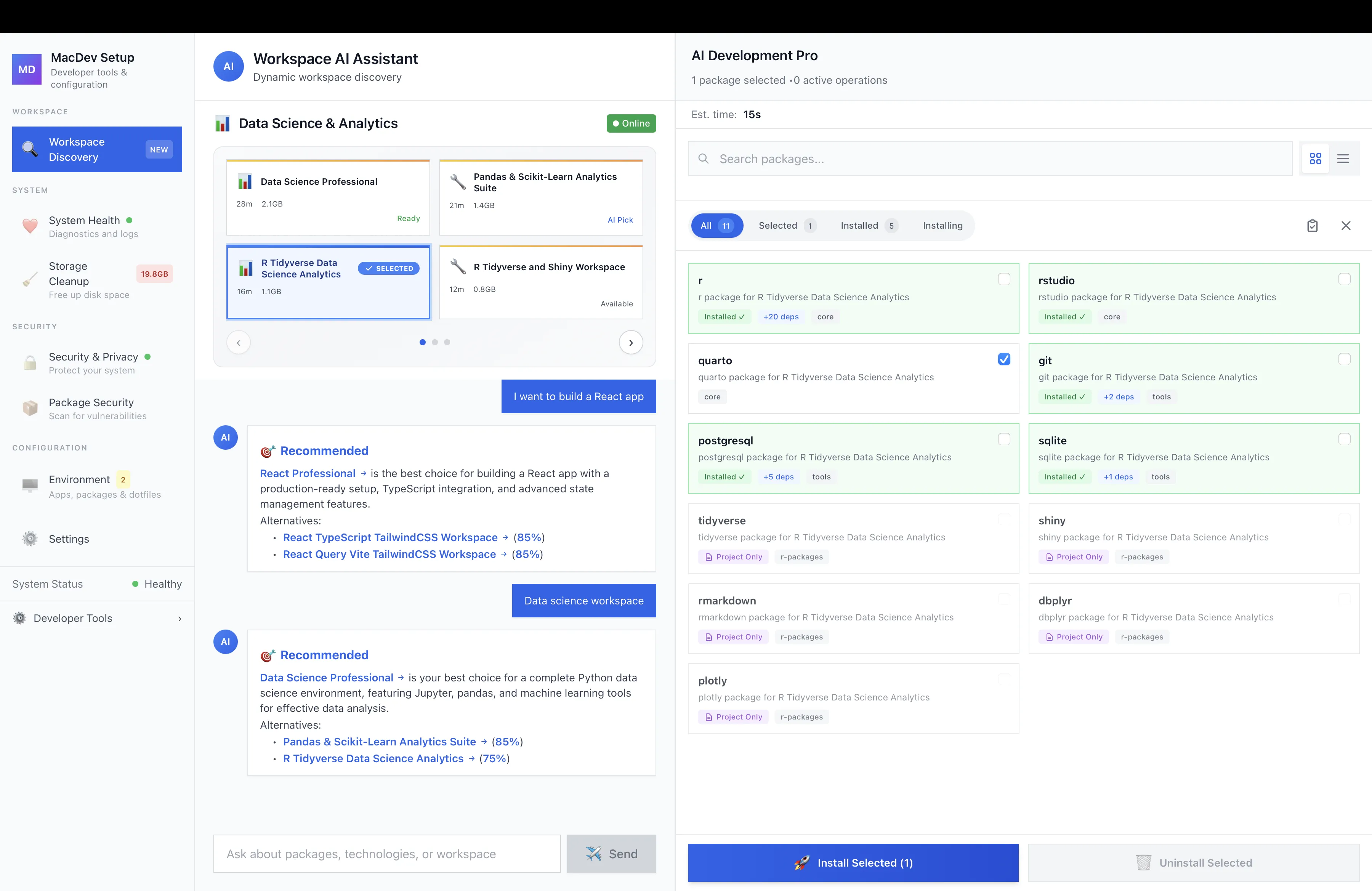 AI Workspace Discovery - Intelligent environment setup